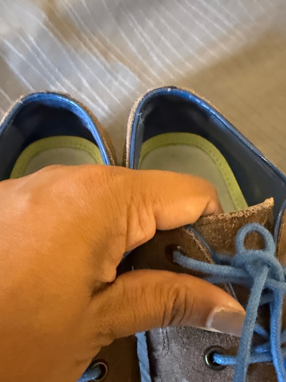 Ted Baker London Brown Suede derby Oxfords with Blue Accents - Picture 12 of 13